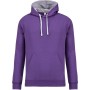 Hooded sweater met gecontrasteerde capuchon Purple / Oxford Grey S