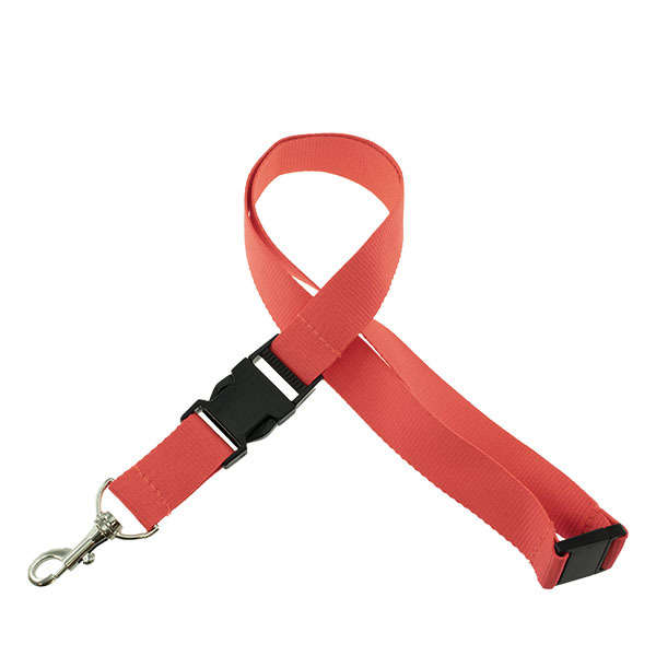 Onbedrukt Breed Keycord met buckle en safety clip - roze