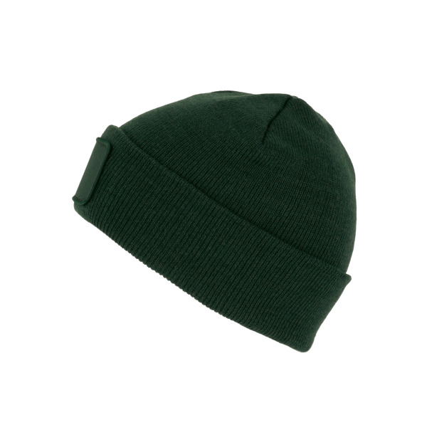 Gerecycleerde muts met patch Forest Green One Size