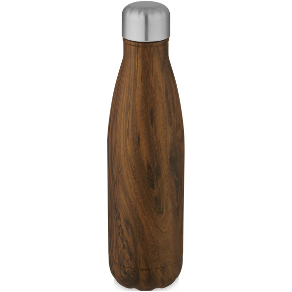 Cove 500 ml vacuum insulated stainless steel bottle with wood print - Wood