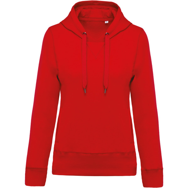 DAMES HOODED SWEATER BIO Red XS