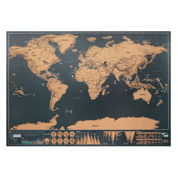 Wereldkaart op chrome papier