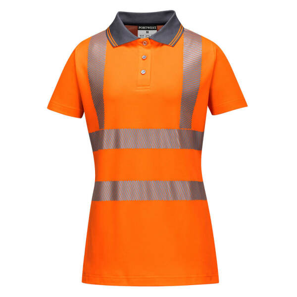 Women's Pro Polo Shirt Orange/Grey