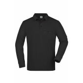 Men's Workwear Polo Pocket Longsleeve - black - 6XL