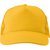 Katoenen pet met kunststof cap. geel