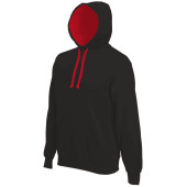 Hooded sweater met gecontrasteerde capuchon Black / Red 4XL
