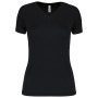 Dames sport-t-shirt V-hals Black XS