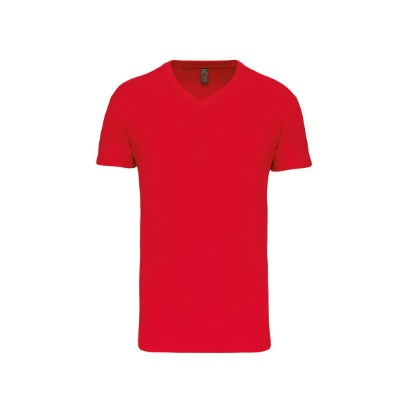 Heren-t-shirt BIO150 V-hals Red S