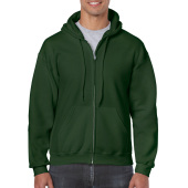 Gildan Sweater Hooded Full Zip HeavyBlend for him Forest Green S