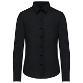 Dames Oxford blouse lange mouwen Black XXL