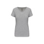 Dames-t-shirt V-hals korte mouwen Light grey heather M