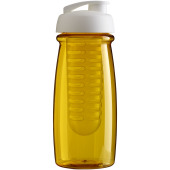 H2O Active® Pulse 600 ml drikkeflaske med fliplåg & infuser - Gul/Hvid