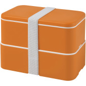 MIYO dubbellaagse lunchtrommel - Oranje/Oranje/Wit