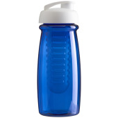 H2O Active® Pulse 600 ml sportfles en infuser met flipcapdeksel - Transparant blauw/Wit
