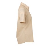 Ladies' Shirt Shortsleeve Poplin - stone - 3XL