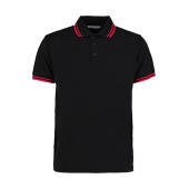 Classic Fit Tipped Collar Polo - Black/Red