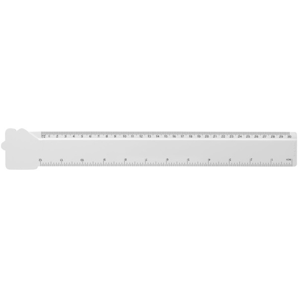 Tait 30cm house-shaped recycled plastic ruler - White