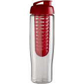 H2O Active® Tempo 700 ml sportfles en infuser met flipcapdeksel - Transparant/Rood