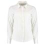 Ladies Long Sleeve Tailored Poplin Shirt, White, 10, Kustom Kit