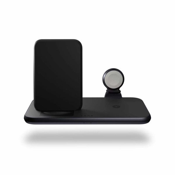 Zens 4 in 1 Stand+Watch Wireless Charger Aluminium - black