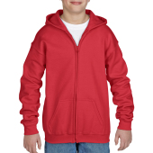 Gildan Sweater Hooded Full Zip HeavyBlend for kids Red XS