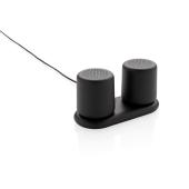 Dubbele 3W speaker met inductielader, zwart