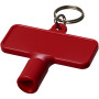 Maximilian rectangular utility key keychain  - Red