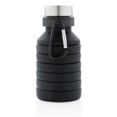 Lekvrije opvouwbare siliconen fles met schroefdop, zwart