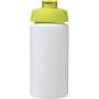 Baseline® Plus grip 500 ml flip lid sport bottle - White/Lime
