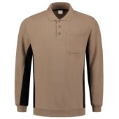 Polosweater Bicolor Borstzak Outlet 302001 Khaki-Black 4XL