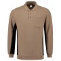 Polosweater Bicolor Borstzak Outlet 302001 Khaki-Black 5XL