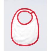Single Layer Bib - White/Red - One Size