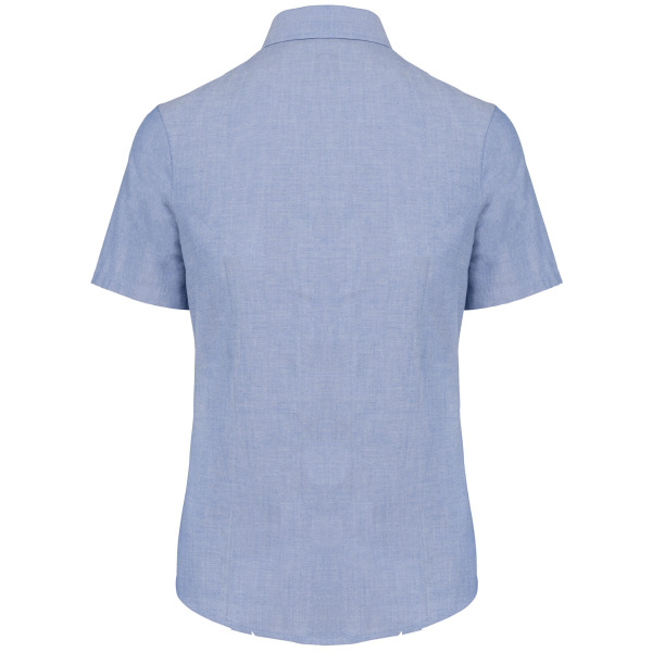 Dames oxford blouse korte mouwen Oxford Cobalt Blue XS