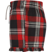 Women's Tartan Frill Lounge Shorts Red / Navy Check XS