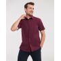 Fitted Short Sleeve Stretch Shirt - White - S