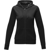 Theron dames hoodie met ritssluitng - Zwart - XS