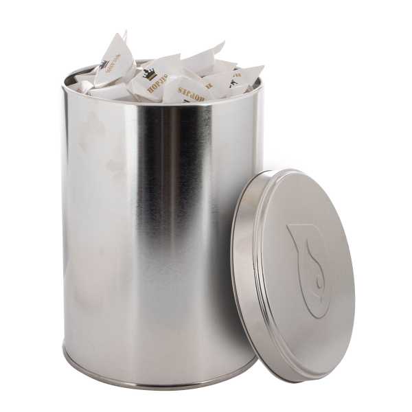 Large tin 1,3 liter with embossing
