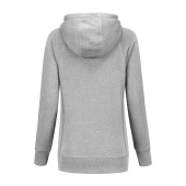 L&S Heavy Sweater Hooded Raglan for her grey heather XXL