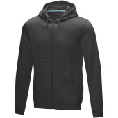 Ruby heren GOTS biologische gerecyclede hoodie met volledige rits - Storm grey - S