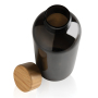 GRS RPET fles met FSC bamboe dop, zwart