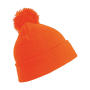 Pom Pom Beanie - Fluorescent Orange - One Size