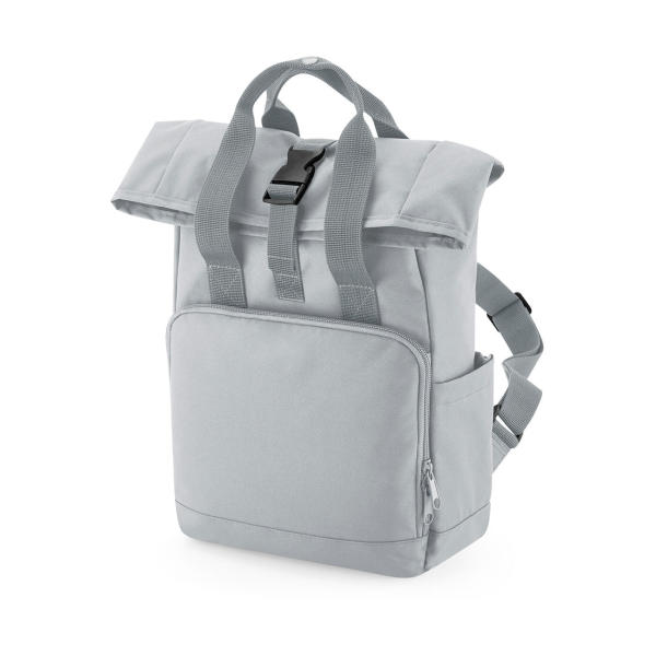 Recycled Mini Twin Handle Roll-Top Backpack - Light Grey - One Size
