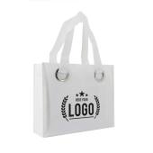 Luxe non woven croco shopper tassen - Wit - A3 staand Luxe non woven croco shopper tassen - Wit - A3 staand