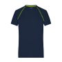 Men's Sports T-Shirt - navy/bright-yellow - XXL