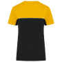 Ecologisch tweekleurig uniseks T-shirt met korte mouwen Black / Yellow 3XL