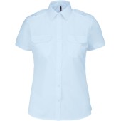 Damespilootoverhemd korte mouwen Sky Blue XXL