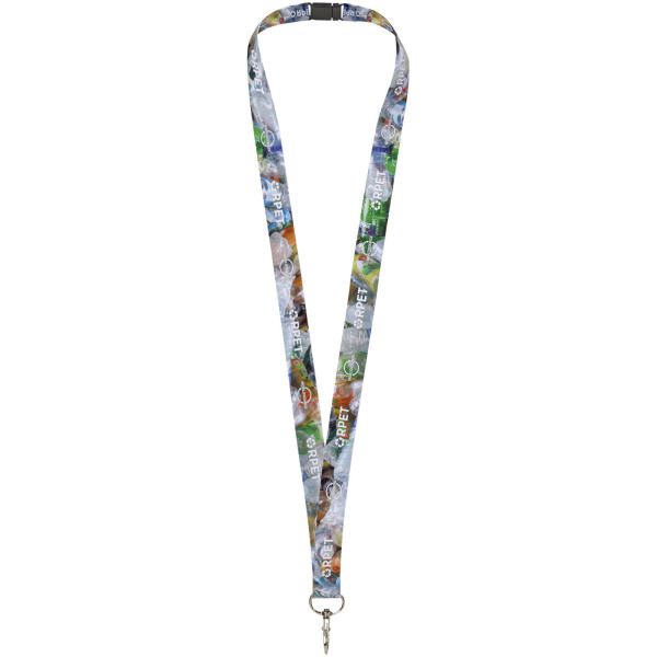 Addie recycled PET lanyard - double side sublimation - White - 10mm