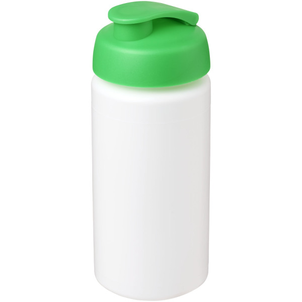 Baseline® Plus grip 500 ml flip lid sport bottle - White/Green