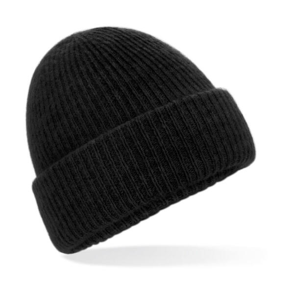 Cosy Ribbed Beanie - Black Marl - One Size