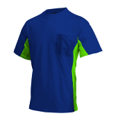T-shirt Bicolor Borstzak 102002 Navy-Lime XL